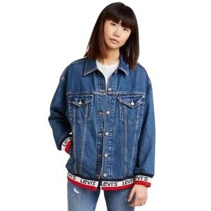 Levi's Sport Tape Baggy Denim Trucker Jacket XS Small Medium